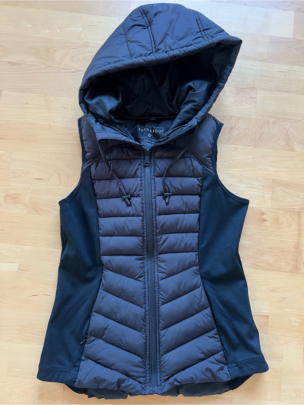 Bernardo Black Quilted Hooded Puffer Vest